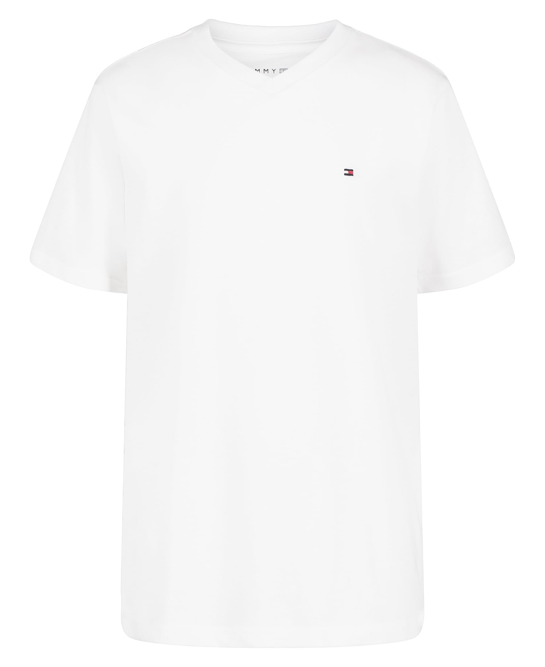Tommy Hilfiger Boys' Short Sleeve Solid V-Neck T-Shirt, Soft, Comfortable, Relaxed Fit